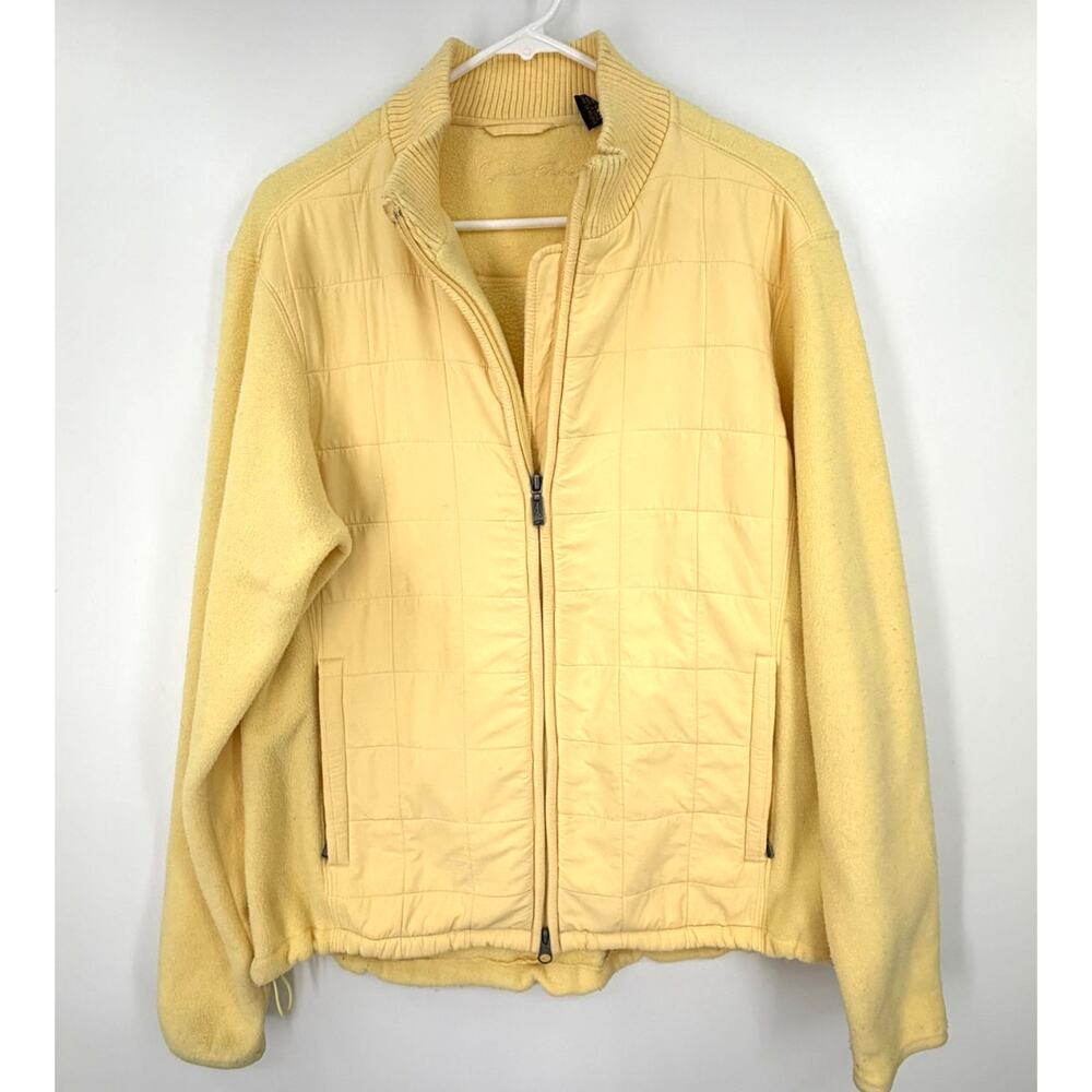 Glen Echo | L | women's Fleece jacket light yellow butter Golf Preppy Quilted
